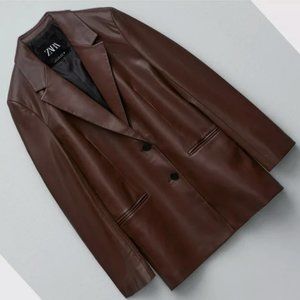 Zara Faux leather Blazer XL